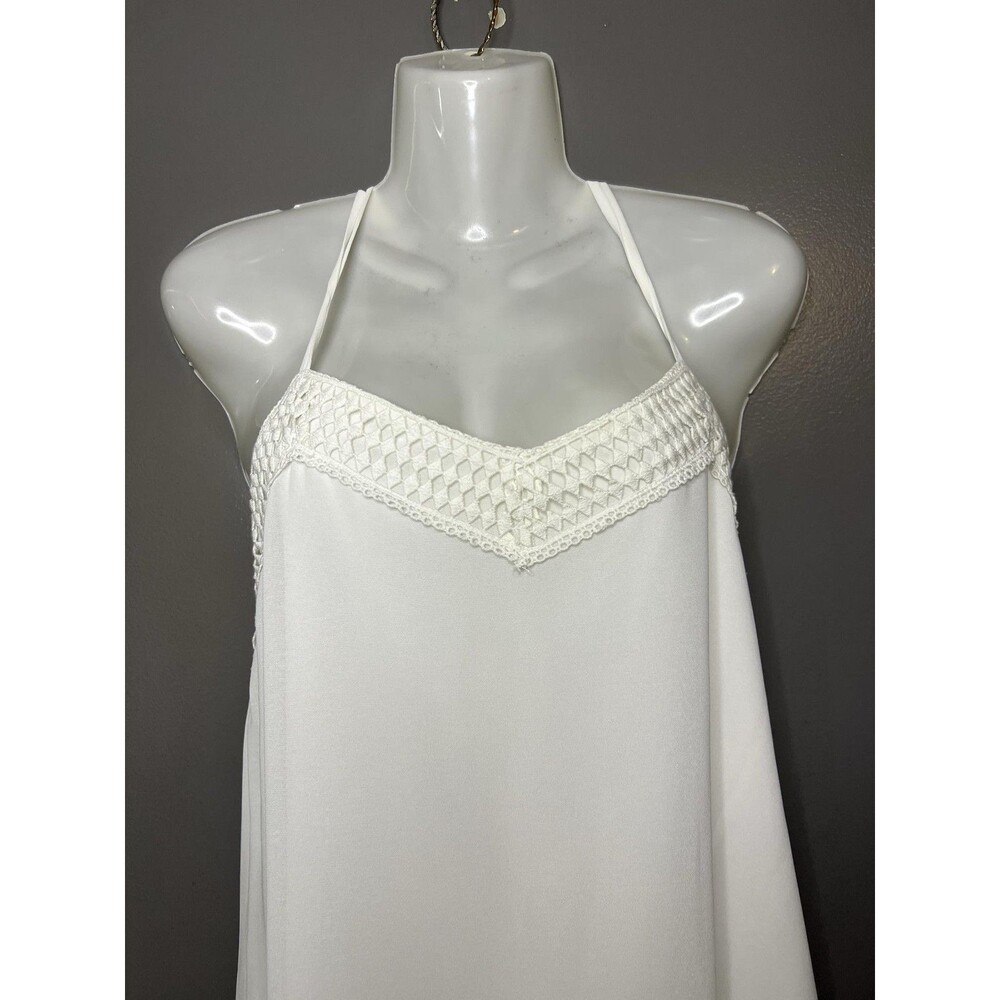 Naked Zebra Dress Womens Medium White Crochet Sweetheart Strappy Slip Sundress